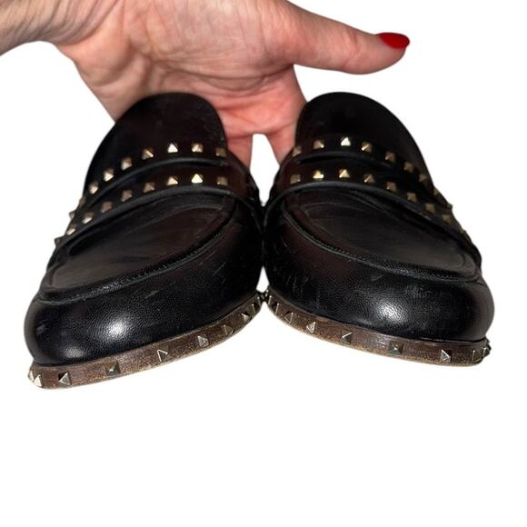 Valentino Garavani Rockstud Black Leather Mules Size 39 - Picture 11 of 14